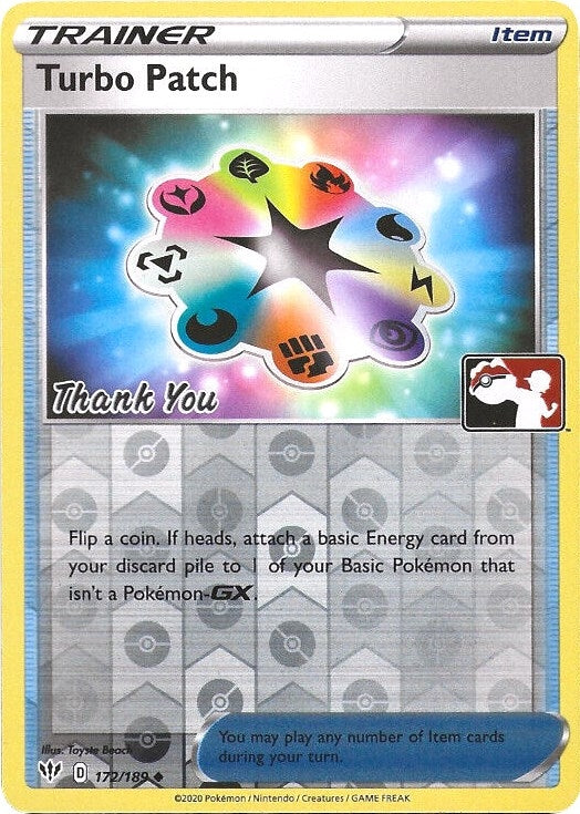 Image for Turbo Patch - 172/189 (Pokemon League) [Thank You] (172/189) (League & Championship Cards) (PR) - Pokemon