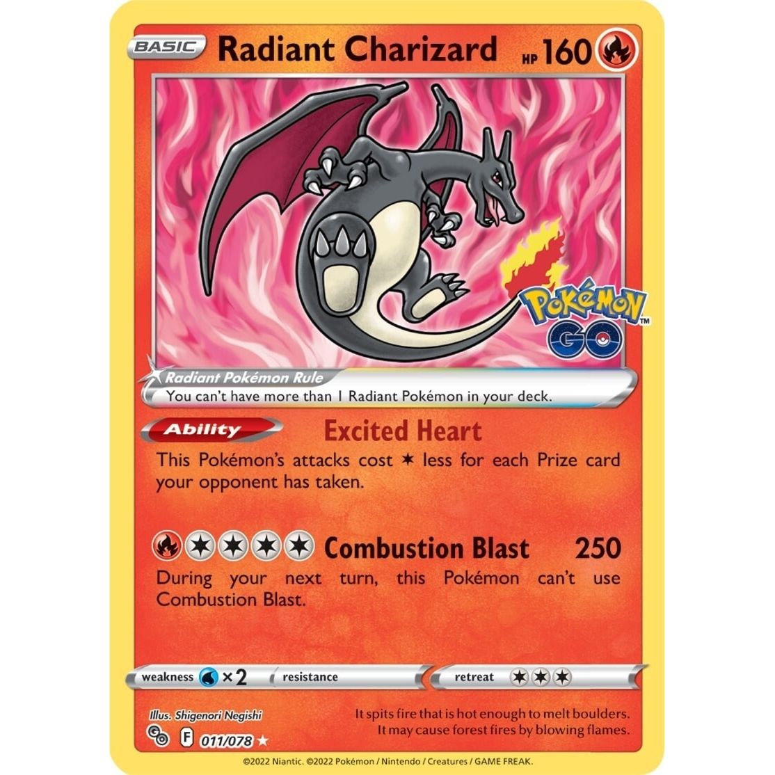 Radiant Charizard (011/078) (Pokemon GO) - PokeBox USA