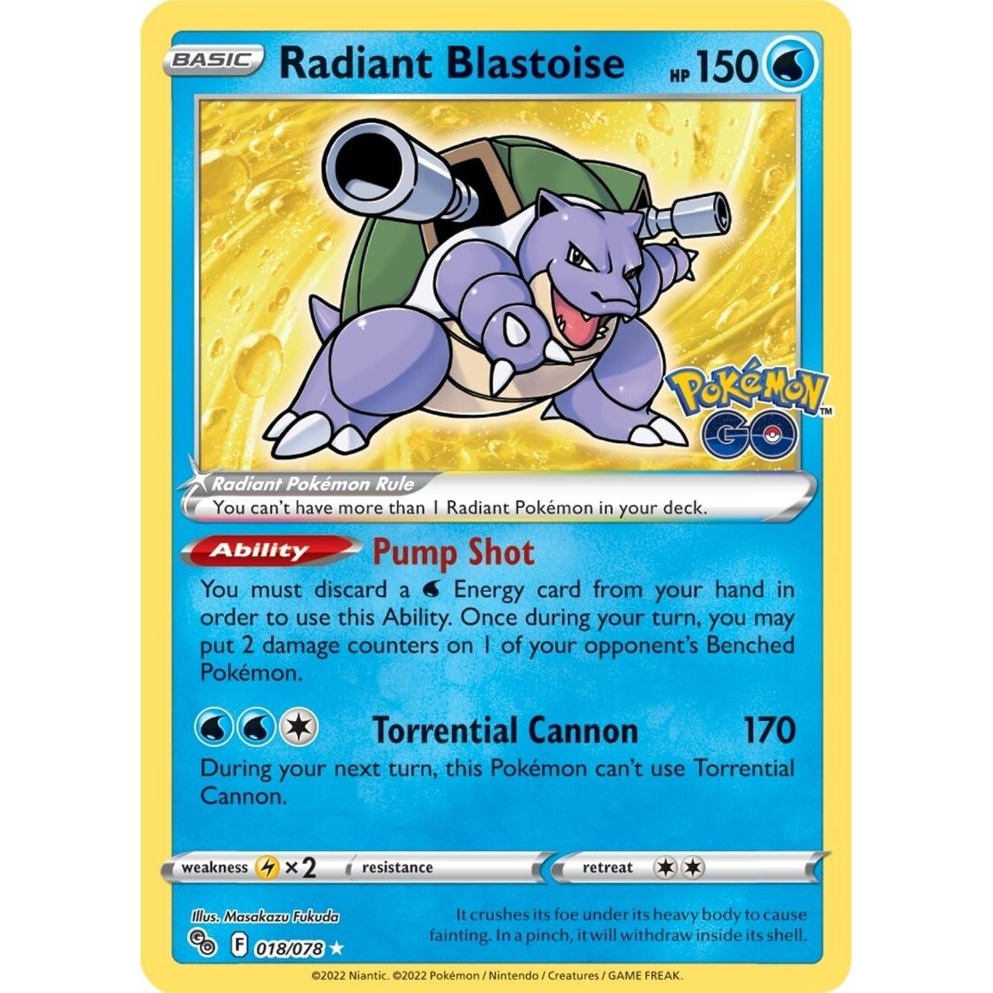 Radiant Blastoise (018/078) (Pokemon GO) - PokeBox USA