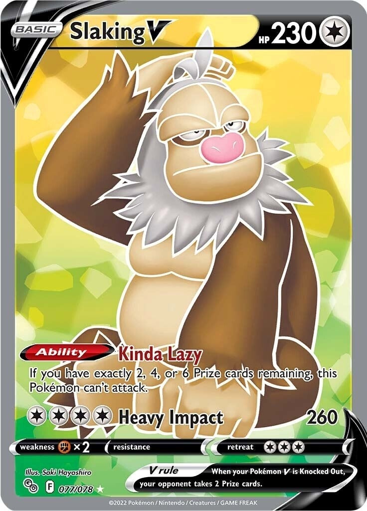 Image for Slaking V (Full Art) (077/078) (Pokemon GO) (PGO) - Pokemon