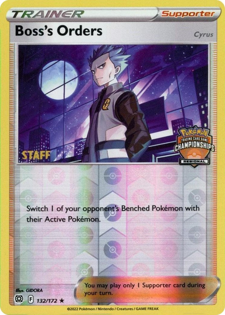 Image for Boss's Orders - 132/172 (Regional Championships) [Staff] (132/172) (League & Championship Cards) (PR) - Pokemon