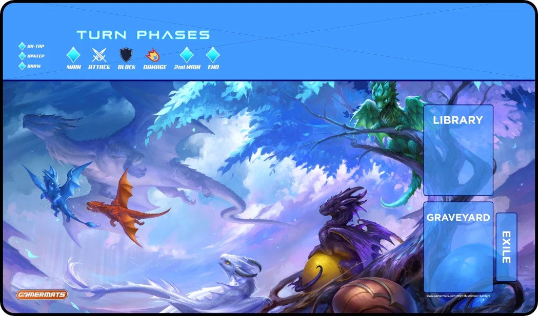 Image for GamerMats Playmat - Circle of Life with Magic Compatible Zones (Premium White Stitched) - Playmats