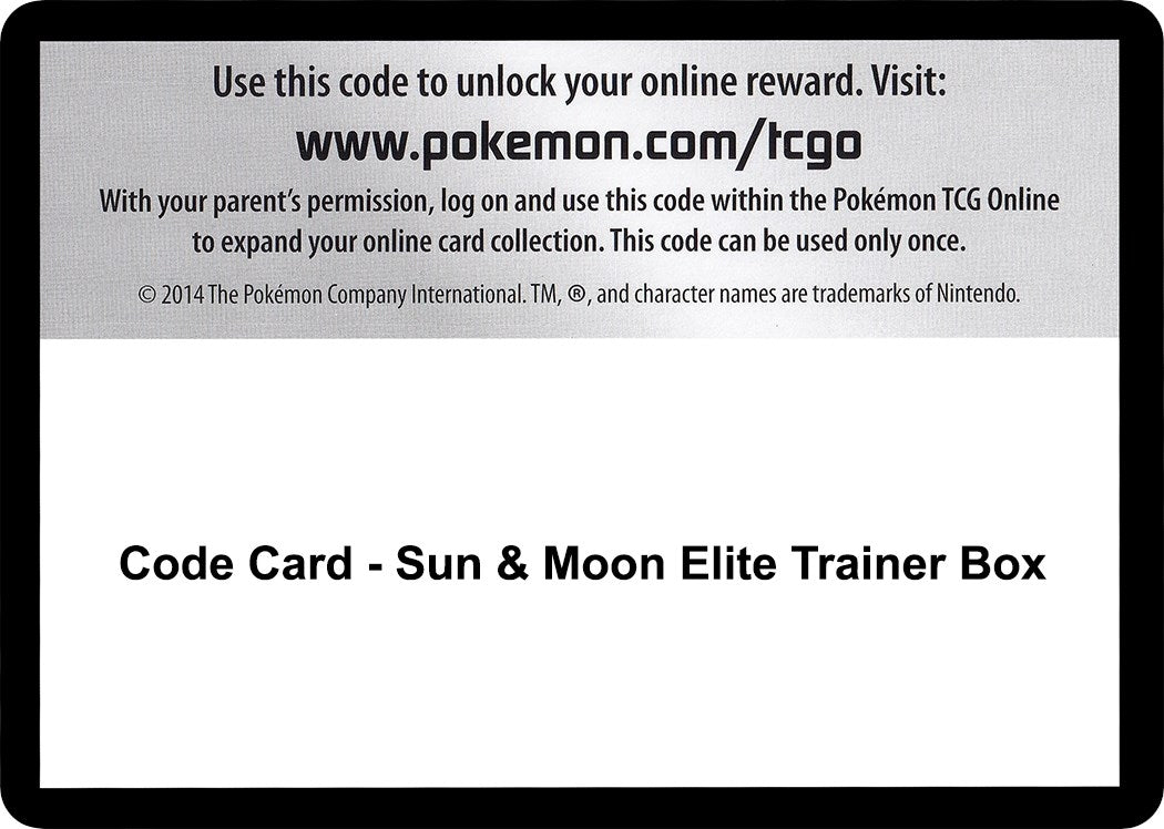 Image for Code Card - Sun & Moon Elite Trainer Box (SM Base Set) (SM01) - Pokemon