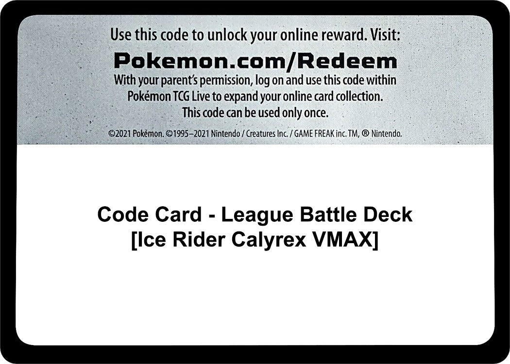 Image for Code Card - League Battle Deck [Ice Rider Calyrex VMAX] (Miscellaneous Cards & Products) (MCAP) - Pokemon