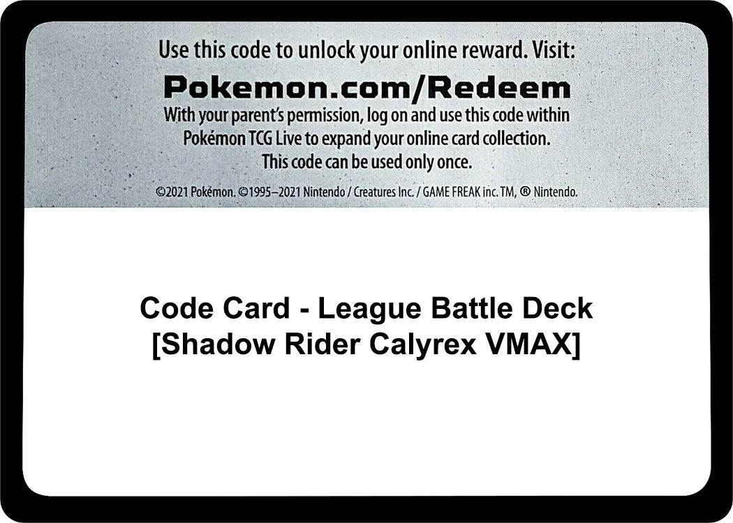 Image for Code Card - League Battle Deck [Shadow Rider Calyrex VMAX] (Miscellaneous Cards & Products) (MCAP) - Pokemon