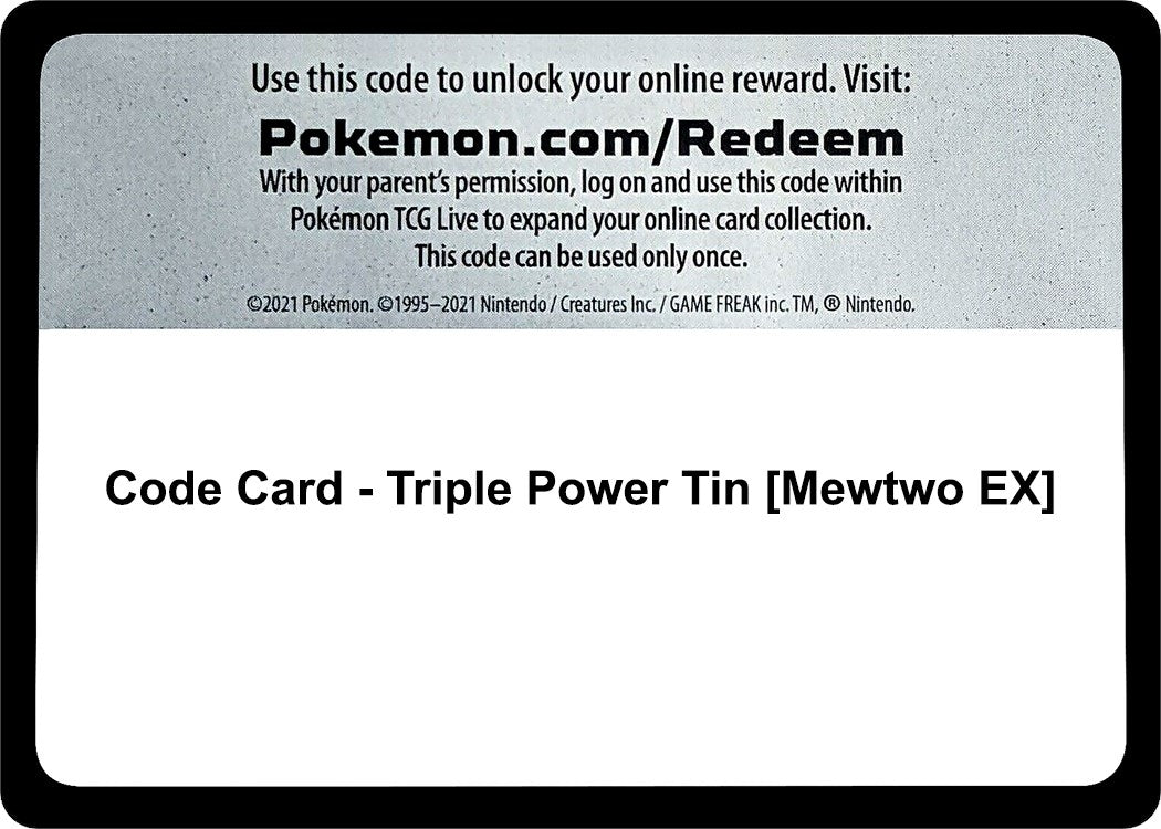 Image for Code Card - Triple Power Tin [Mewtwo EX] (XY - BREAKpoint) (BKP) - Pokemon