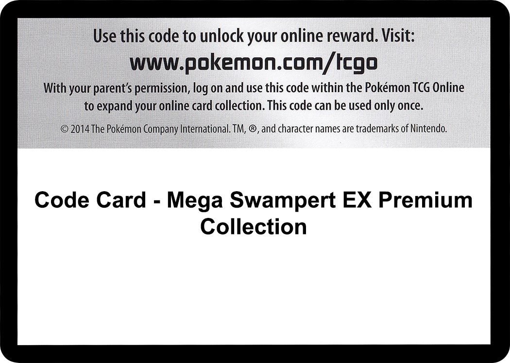 Image for Code Card - Mega Swampert EX Premium Collection (XY - BREAKthrough) (BKT) - Pokemon