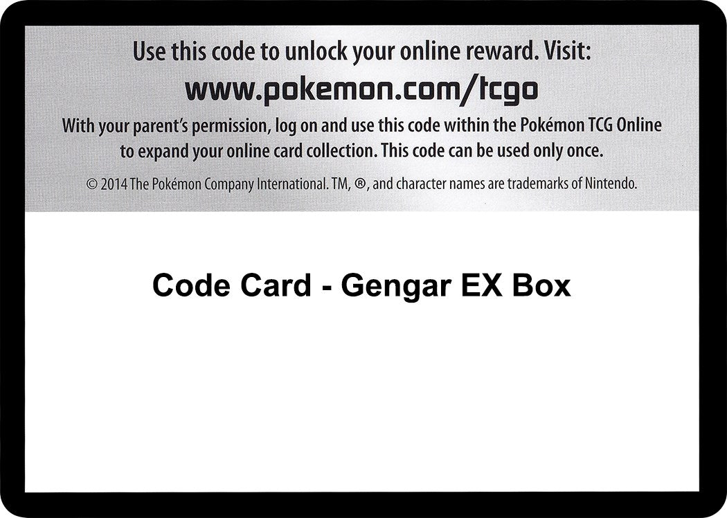 Image for Code Card - Gengar EX Box (XY - Evolutions) (EVO) - Pokemon