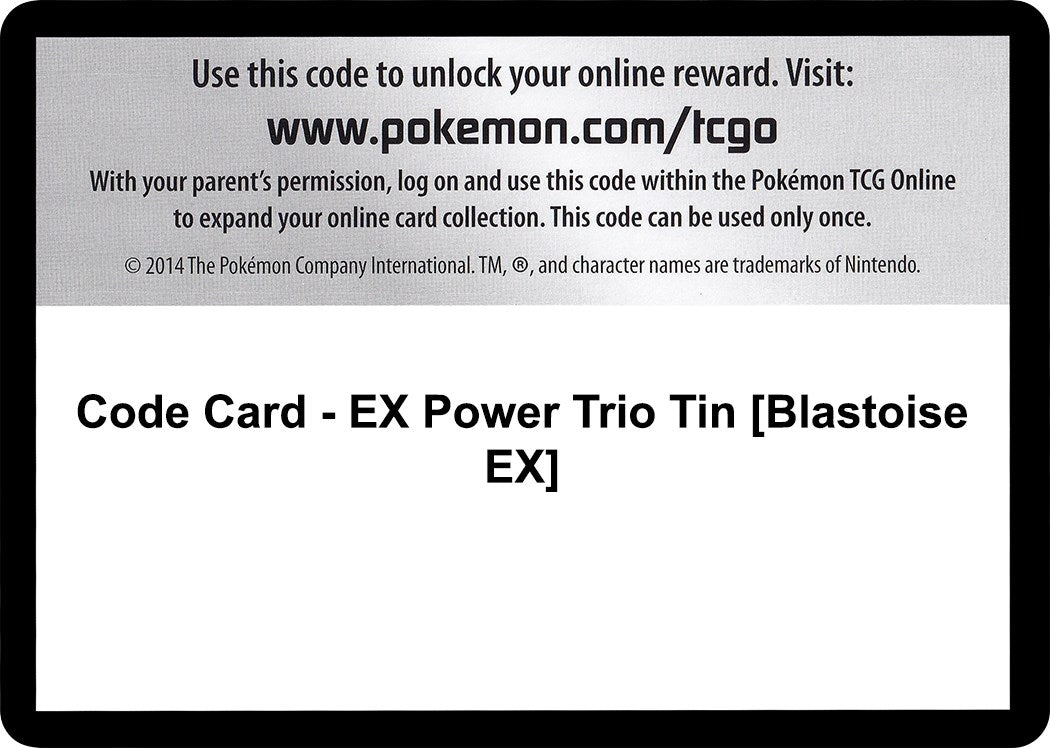 Image for Code Card - EX Power Trio Tin [Blastoise EX] (XY - Furious Fists) (FFI) - Pokemon