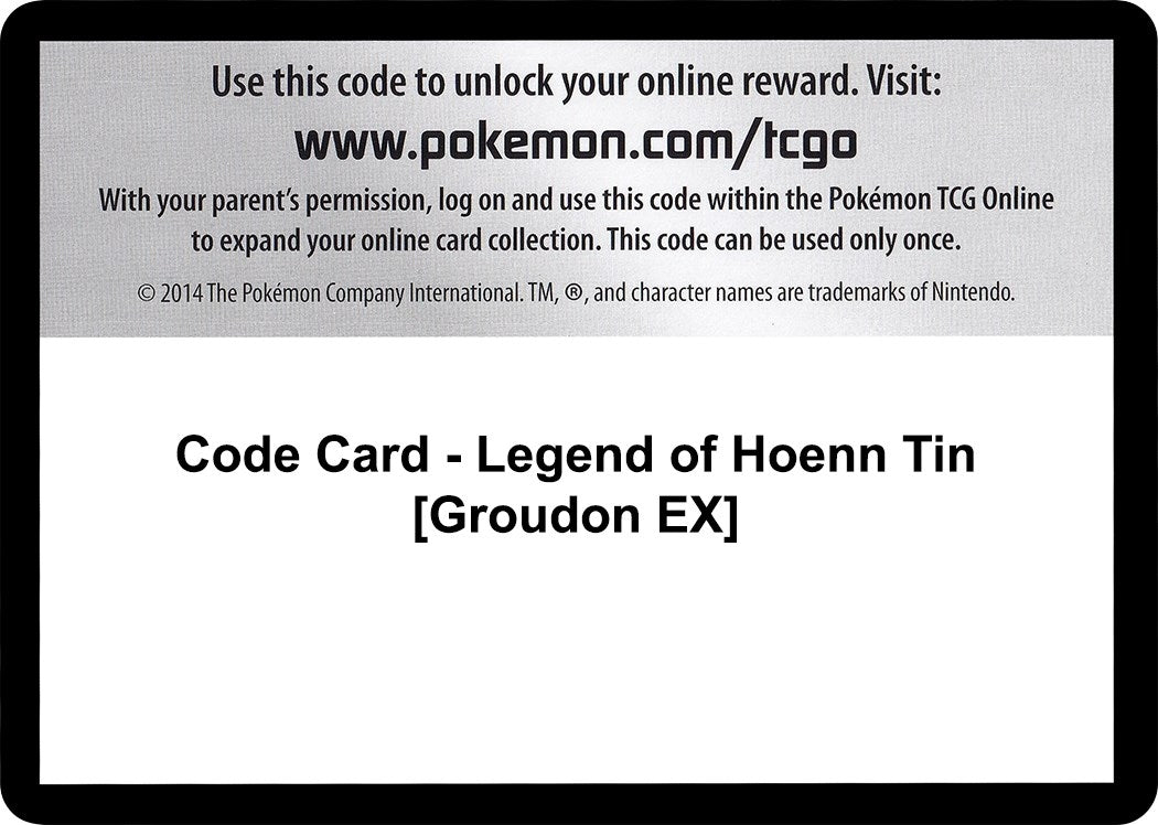 Image for Code Card - Legend of Hoenn Tin [Groudon EX] (XY - Primal Clash) (PRC) - Pokemon