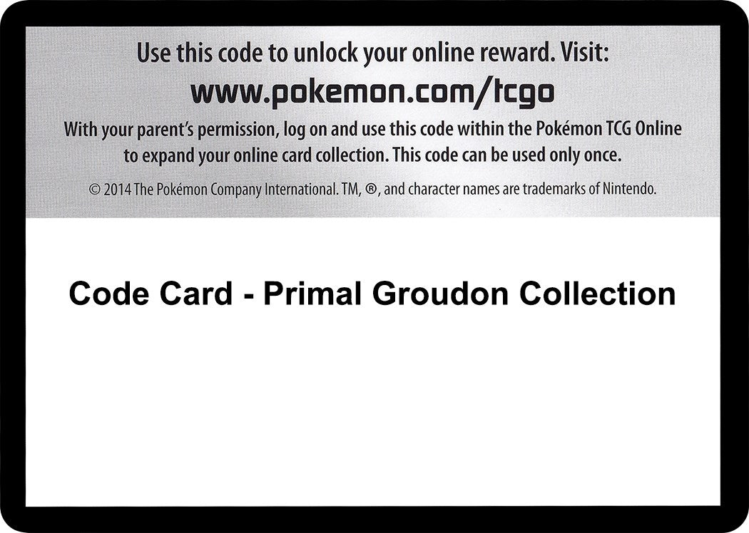 Image for Code Card - Primal Groudon Collection (XY - Primal Clash) (PRC) - Pokemon