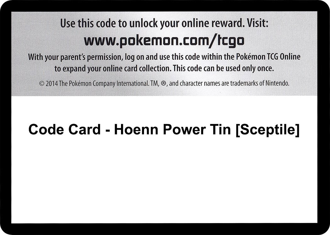 Image for Code Card - Hoenn Power Tin [Sceptile] (XY - Roaring Skies) (ROS) - Pokemon