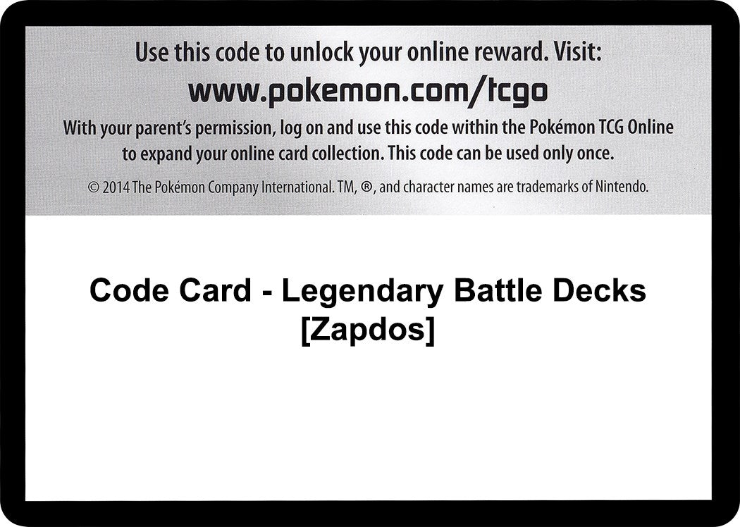 Image for Code Card - Legendary Battle Decks [Zapdos] (XY - Steam Siege) (STS) - Pokemon