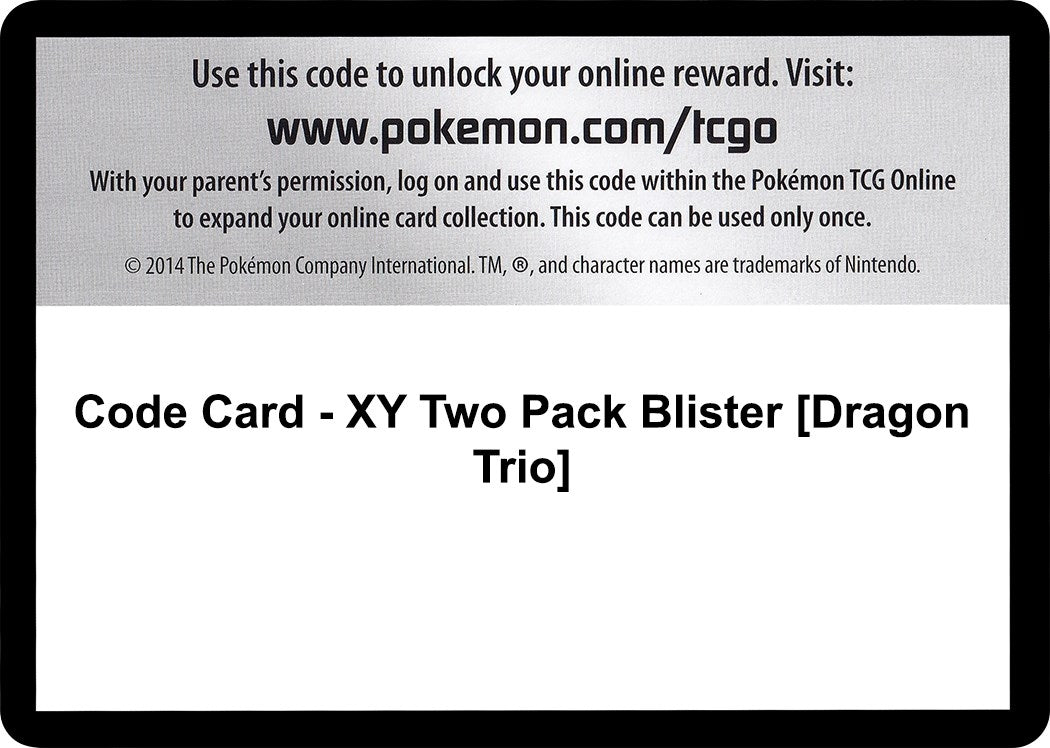 Image for Code Card - XY Two Pack Blister [Dragon Trio] (XY Base Set) (XY) - Pokemon