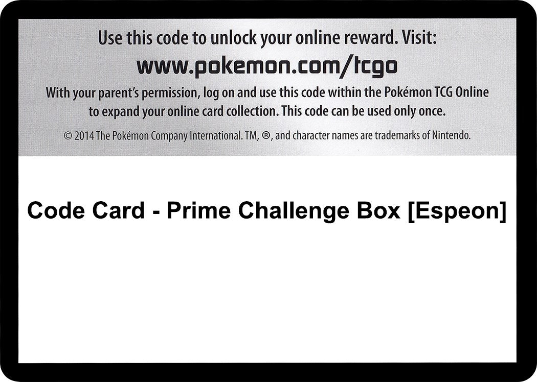 Image for Code Card - Prime Challenge Box [Espeon] (Noble Victories) (NVI) - Pokemon