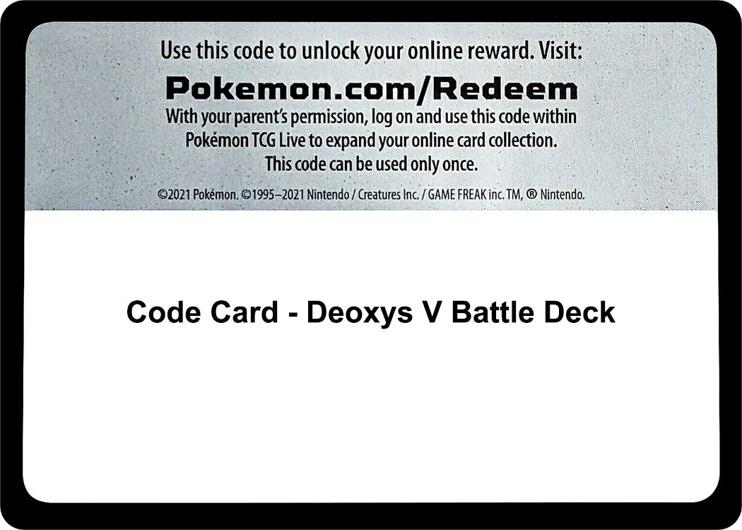 Image for Code Card - Deoxys V Battle Deck (Miscellaneous Cards & Products) (MCAP) - Pokemon
