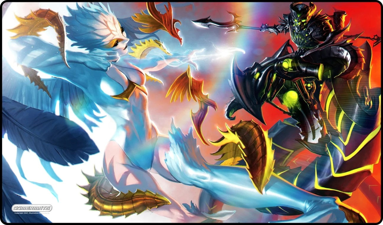 Image for GamerMats Playmat - Light vs Dark (Premium White Stitched) - Playmats