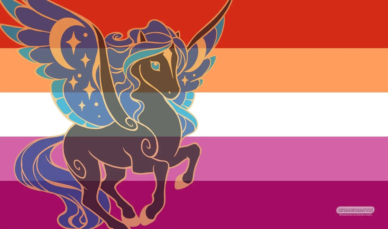 Image for GamerMats Playmat - Lesbian Pride Unicorn Flag - Playmats
