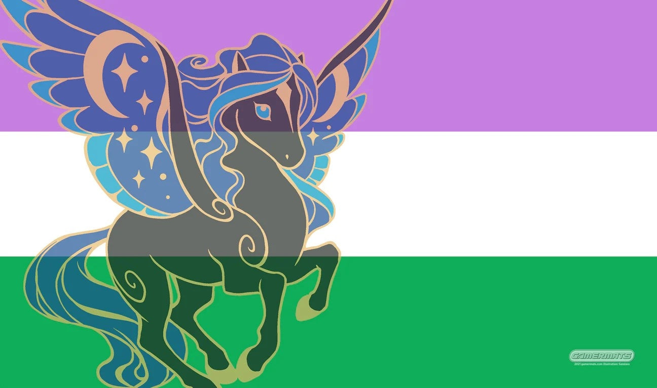 Image for GamerMats Playmat - Genderqueer Unicorn Flag - Playmats