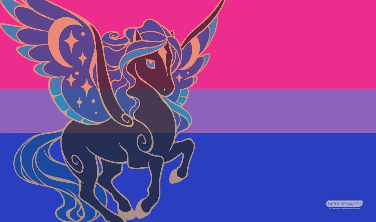 Image for GamerMats Playmat - Bisexual Unicorn Flag (Premium White Stitched) - Playmats