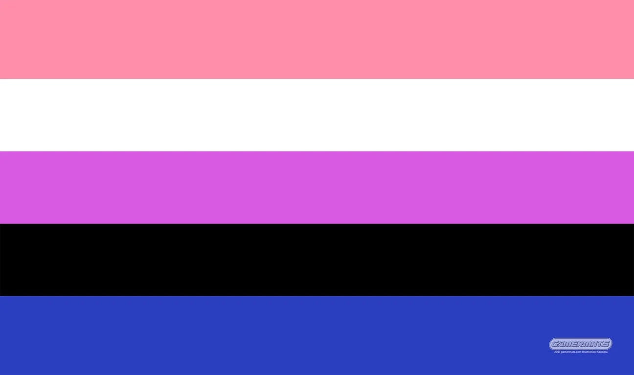 Image for GamerMats Playmat - Genderfluid Flag (Premium White Stitched) - Playmats