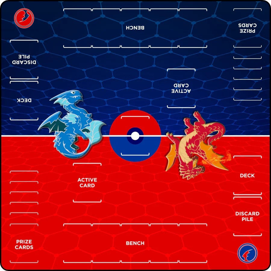 Image for GamerMats Playmat - Red v Blue 2-Player XL Playmat (Pokemon Compatible) - Playmats