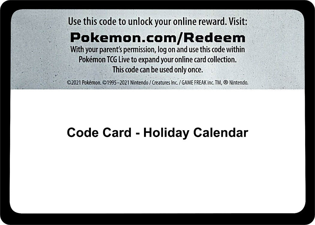 Image for Code Card - Holiday Calendar (Miscellaneous Cards & Products) (MCAP) - Pokemon