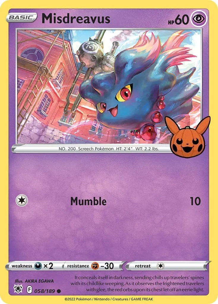 Image for Misdreavus (058/189) (Trick or Trade BOOster Bundle) (TTBB) - Pokemon
