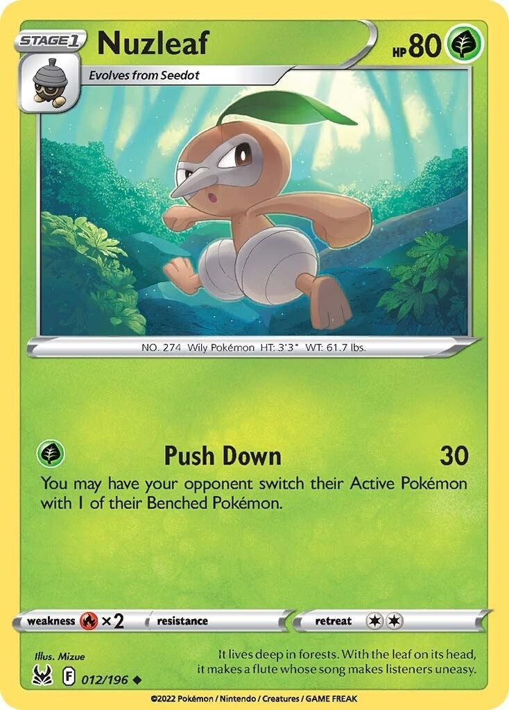 Image for Nuzleaf (012/196) (SWSH11: Lost Origin) - Pokemon