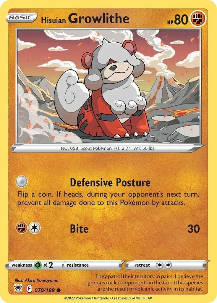 Image for Hisuian Growlithe - 070/189 (Cosmos Holo) (070/189) (Deck Exclusives) (PR) - Pokemon