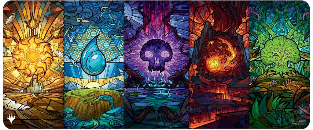 Image for Dominaria United Stained Glass Land Medley Playmat for Magic: The Gathering (6ft) - Playmats