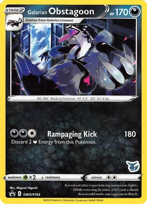 Image for Galarian Obstagoon - SWSH193 (Eevee Stamped) (SWSH193) (Battle Academy 2022) (BA22) - Pokemon