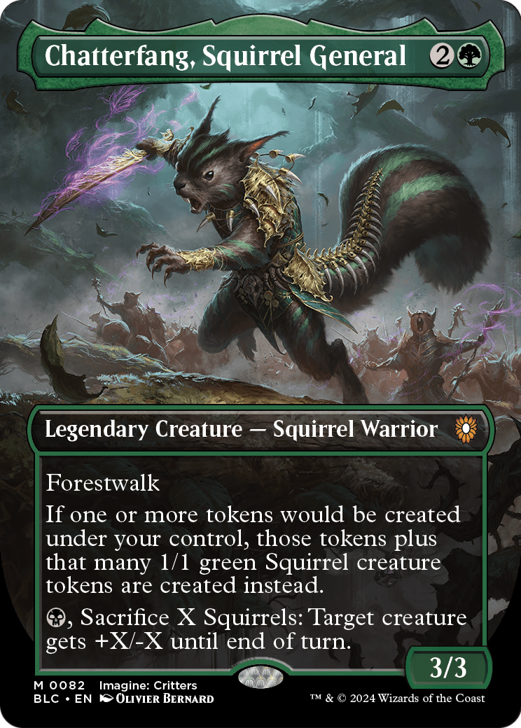 Chatterfang, Squirrel General (Borderless) (BLC-082) [Bloomburrow Commander]