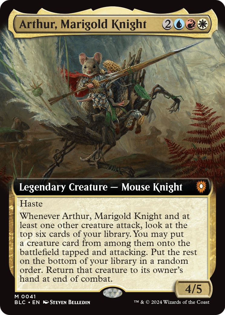 Arthur, Marigold Knight (Extended Art) (BLC-041) [Bloomburrow Commander] Foil