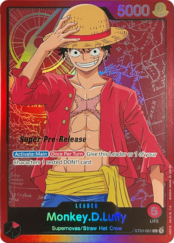 Image for Monkey.D.Luffy (001) (ST01-001) (Super Pre-Release Starter Deck 1: Straw Hat Crew) (ST-01 PRE) - One Piece Card Game