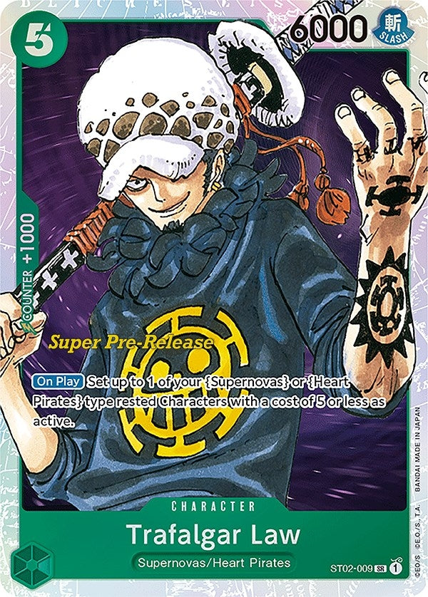 Image for Trafalgar Law (ST02-009) (Super Pre-Release Starter Deck 2: Worst Generation) (ST-02 PRE) - One Piece Card Game