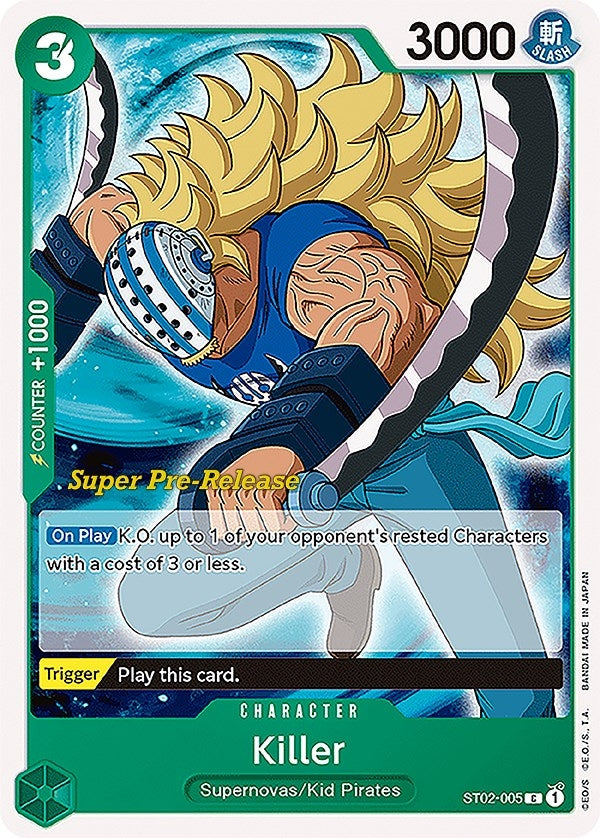 Image for Killer (ST02-005) (Super Pre-Release Starter Deck 2: Worst Generation) (ST-02 PRE) - One Piece Card Game