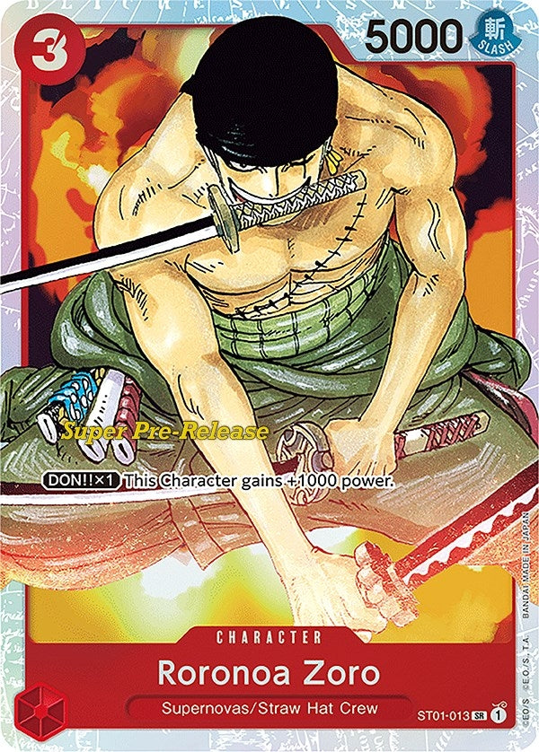 Image for Roronoa Zoro (ST01-013) (Super Pre-Release Starter Deck 1: Straw Hat Crew) (ST-01 PRE) - One Piece Card Game