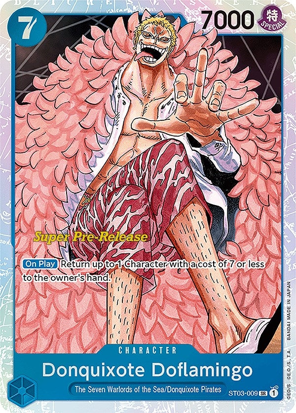 Image for Donquixote Doflamingo (ST03-009) (Super Pre-Release Starter Deck 3: The Seven Warlords of the Sea) (ST-03 PRE) - One Piece Card Game