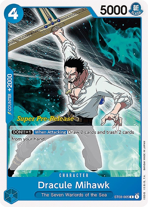 Image for Dracule Mihawk (ST03-005) (Super Pre-Release Starter Deck 3: The Seven Warlords of the Sea) (ST-03 PRE) - One Piece Card Game