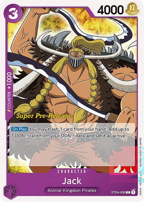 Image for Jack (ST04-008) (Super Pre-Release Starter Deck 4: Animal Kingdom Pirates) (ST-04 PRE) - One Piece Card Game