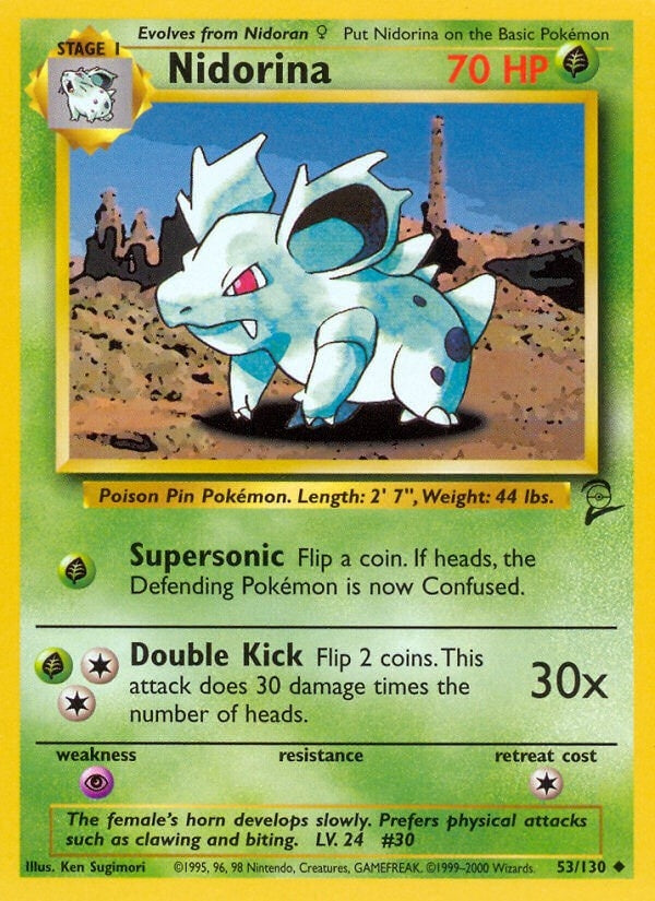 Image for Nidorina (053/130) (Base Set 2) - Pokemon