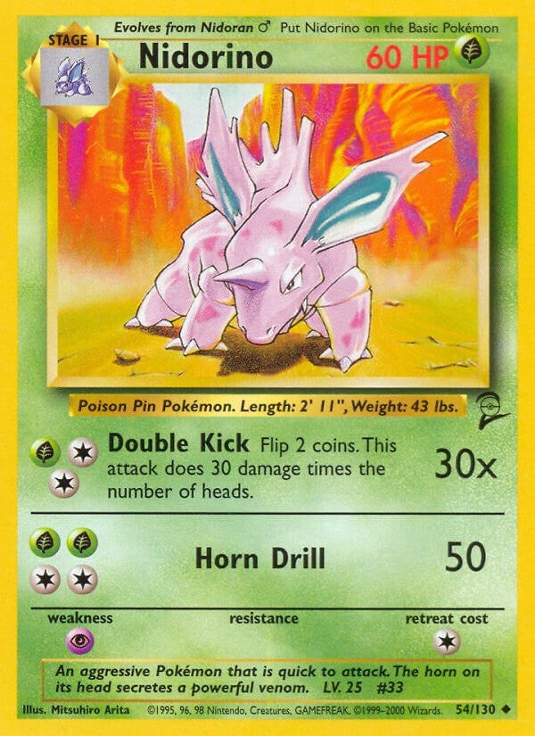 Image for Nidorino (054/130) (Base Set 2) - Pokemon