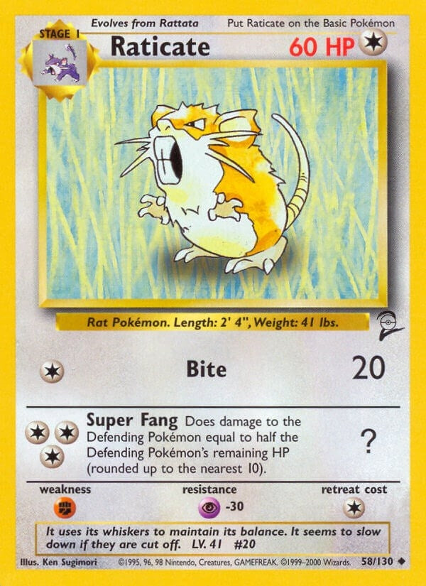 Image for Raticate (058/130) (Base Set 2) - Pokemon