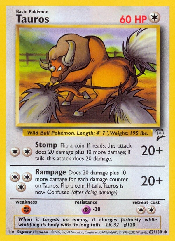 Image for Tauros (062/130) (Base Set 2) - Pokemon