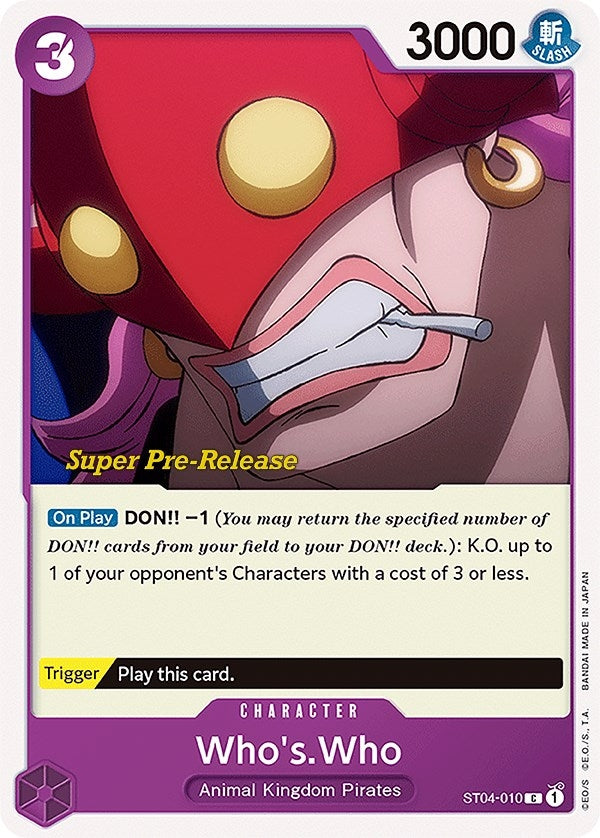Image for Who's.Who (ST04-010) (Super Pre-Release Starter Deck 4: Animal Kingdom Pirates) (ST-04 PRE) - One Piece Card Game