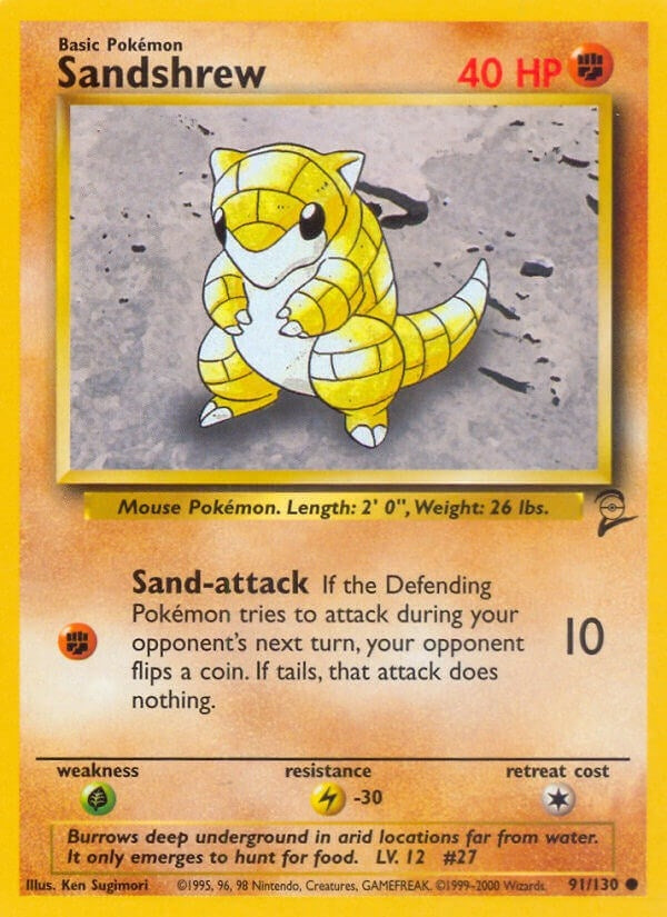 Image for Sandshrew (091/130) (Base Set 2) - Pokemon