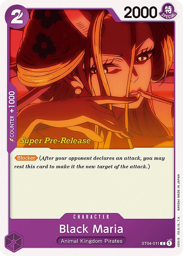 Image for Black Maria (ST04-011) (Super Pre-Release Starter Deck 4: Animal Kingdom Pirates) (ST-04 PRE) - One Piece Card Game
