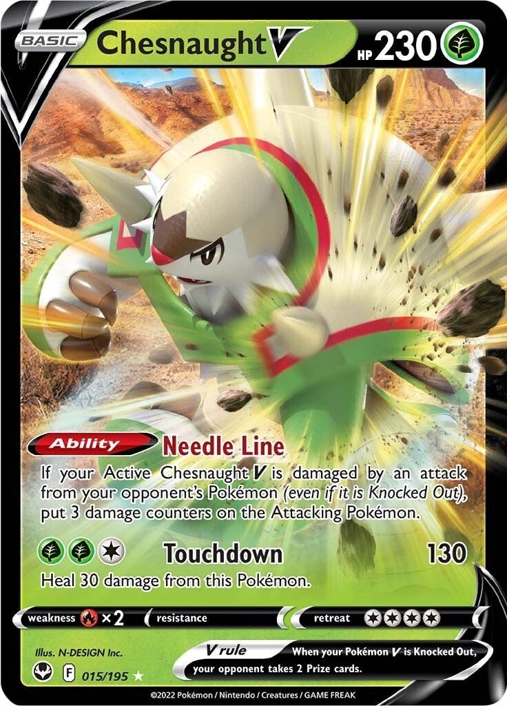 Image for Chesnaught V (015/195) (SWSH12: Silver Tempest) (SWSH12) - Pokemon