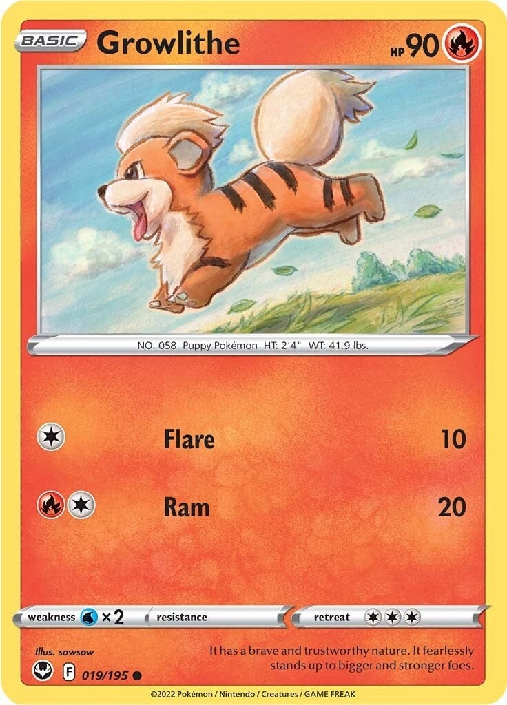 Image for Growlithe (019/195) (SWSH12: Silver Tempest) (SWSH12) - Pokemon